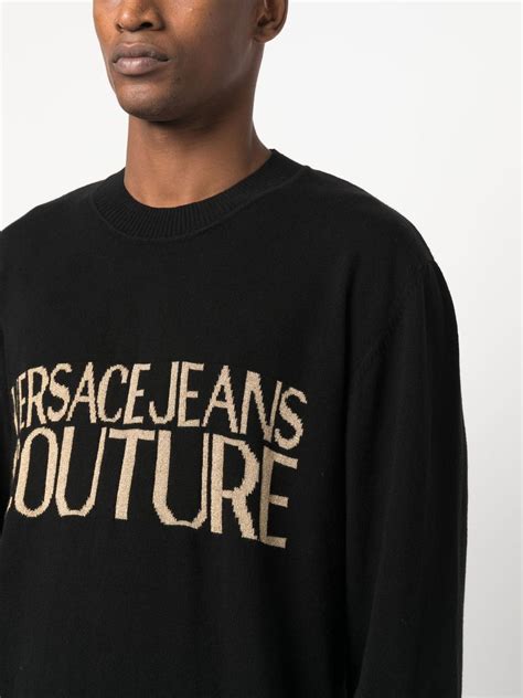 versace logo intarsia|Versace Jeans Couture Black Logo.